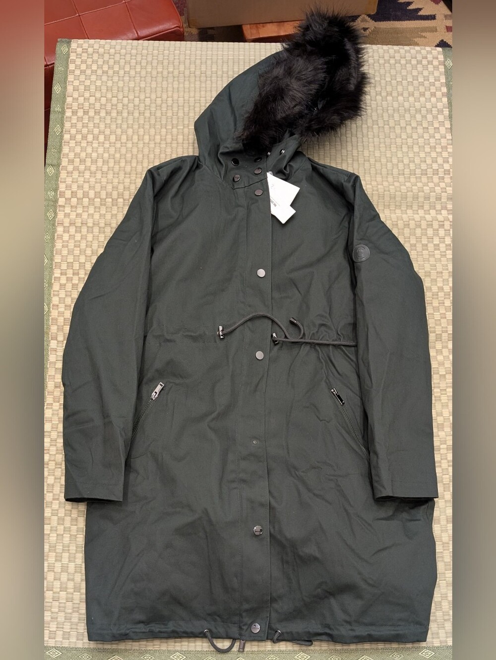 NWT Seraphine Zorah Down Lined Parka Khaki Green Women's Size *Small Flaw*